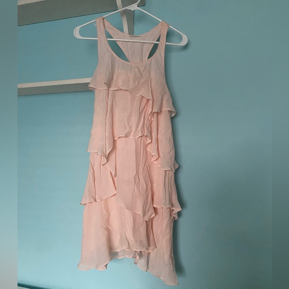 NWOT Layered Ruffle Dress with Bow on the Back (Blush) - Picture 5 of 9